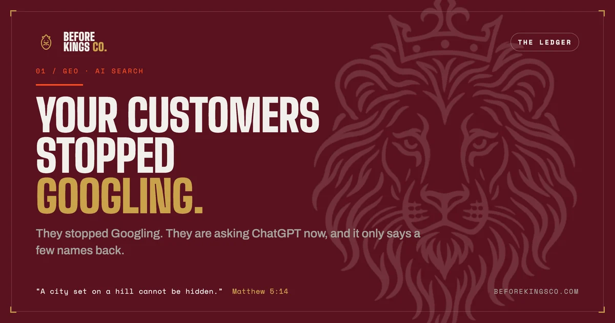 Before Kings Co blog cover: your customers stopped Googling, they are asking ChatGPT now