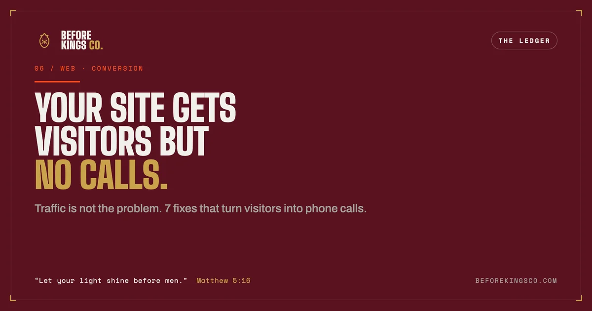 Before Kings Co: your website gets visitors but no calls, and 7 fixes
